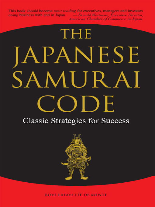 Title details for Japanese Samurai Code by Boye Lafayette De Mente - Available